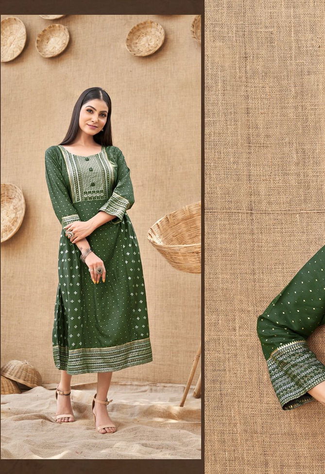 Kanak Nx Mehak Rayon Fancy Regular Wear Anarakali Kurti Collection